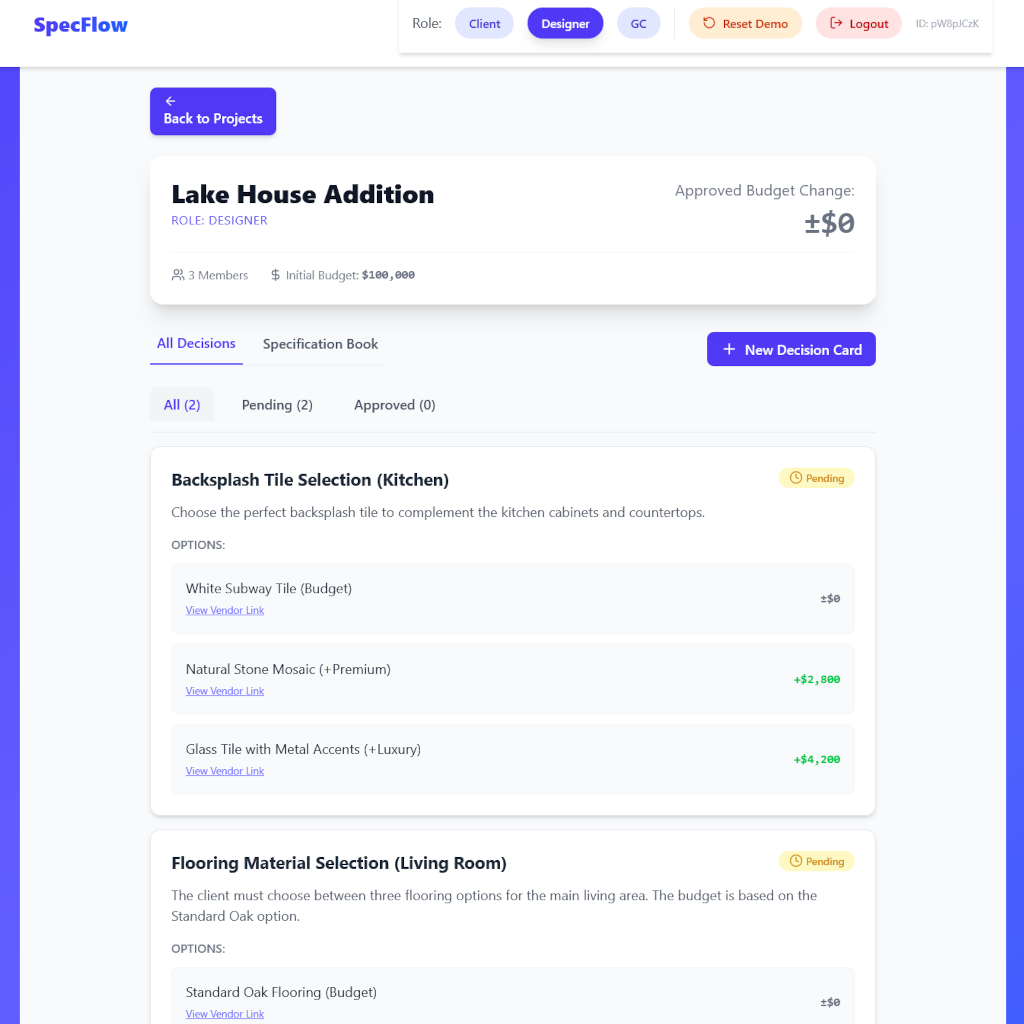 SpecFlow: Renovation Decision Management